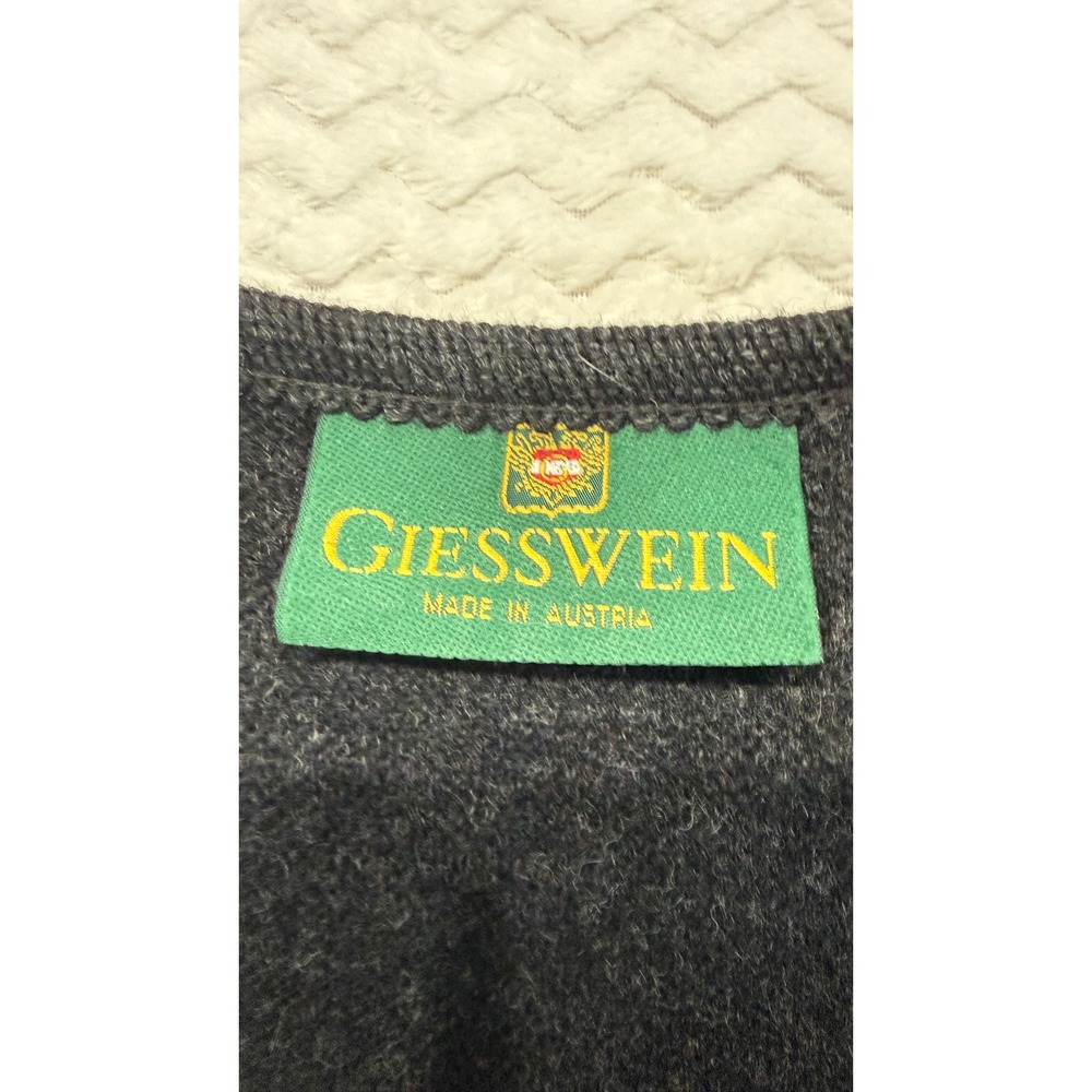 Giesswein Austria Pure New Wool Horse Scenic Landscape Vest Grey Brown Womens 16 - Picture 4 of 9